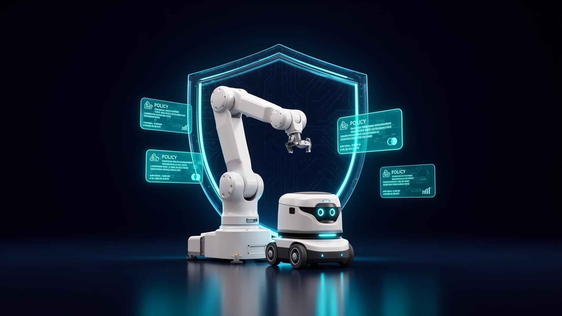 Humanoid robot protected by a Covernaut policy shield